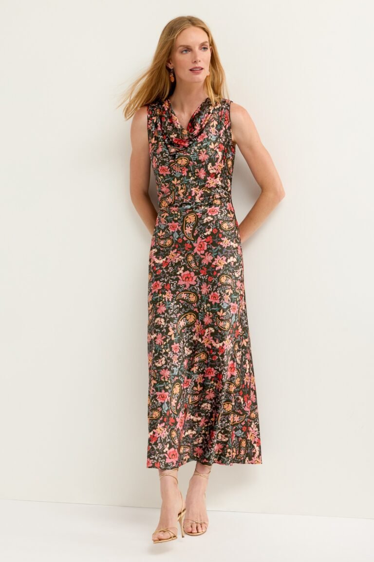 LORENTH BIAS TEA LENGTH DRESS