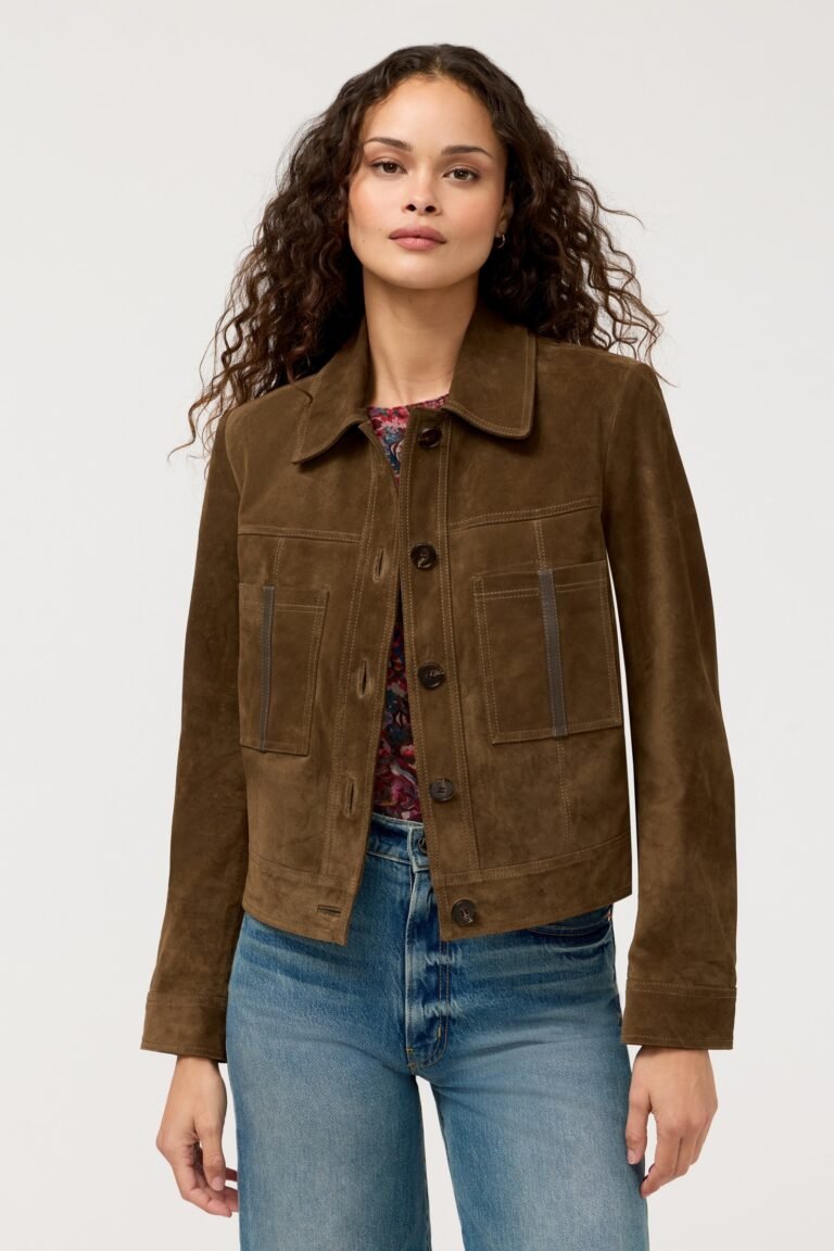 PATCH POCKET SUEDE CROPPED JACKET