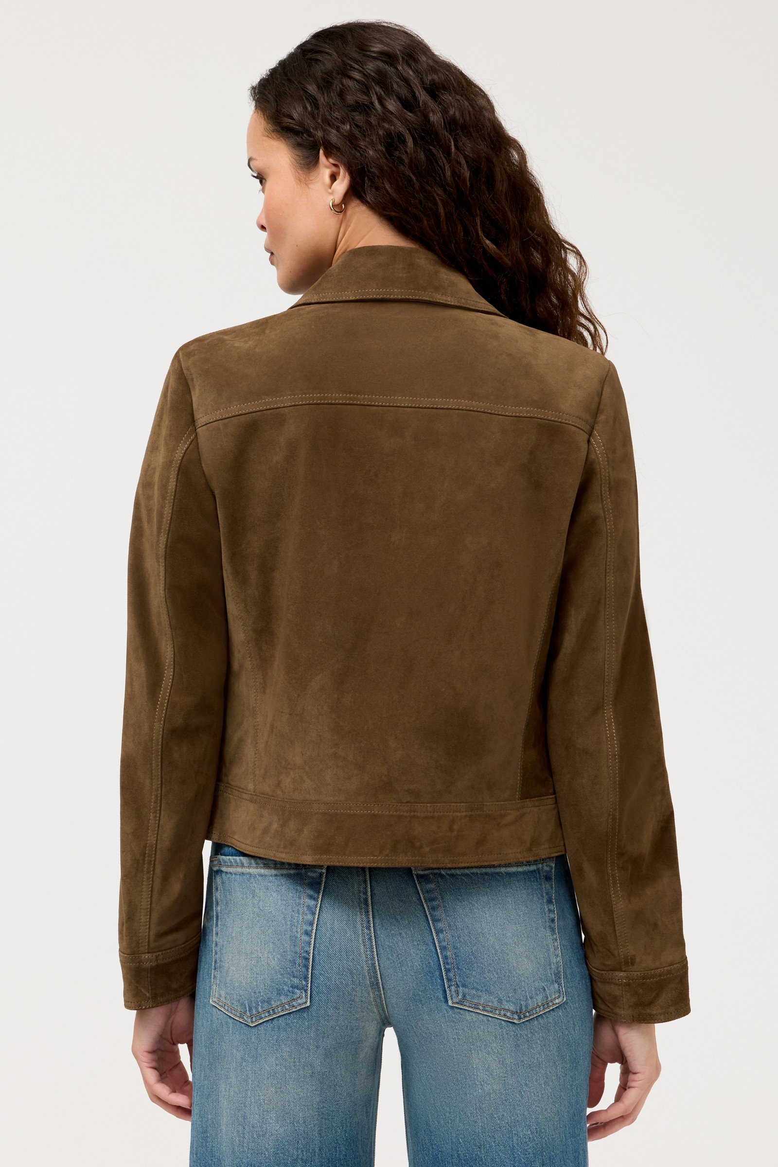 PATCH POCKET SUEDE CROPPED JACKET