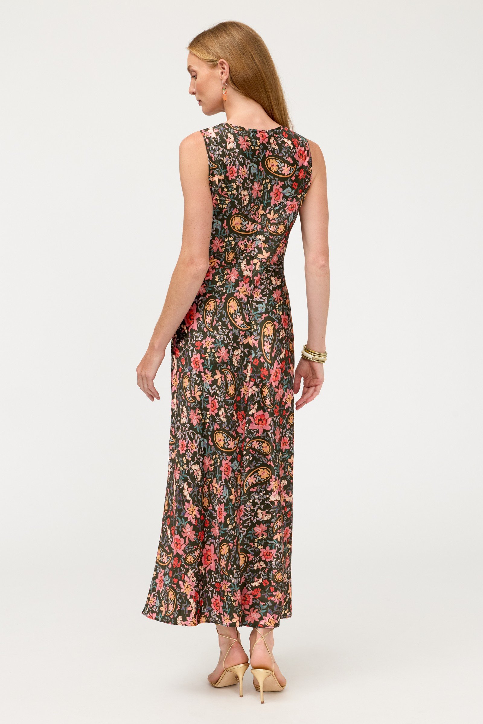 LORENTH BIAS TEA LENGTH DRESS