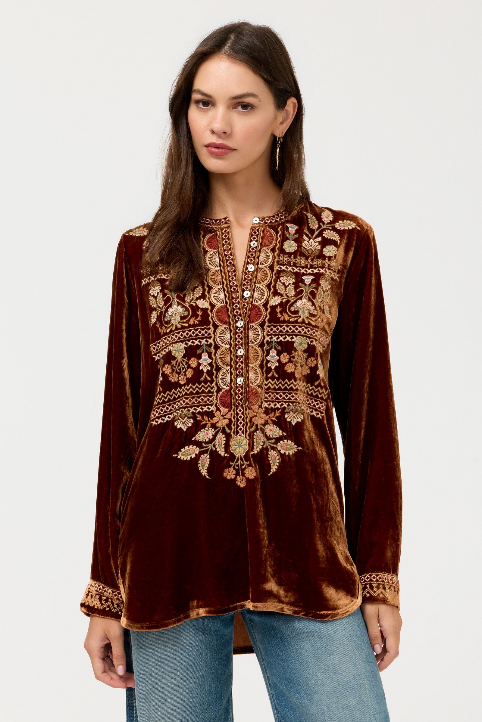 VELVET HENLEY TUNIC