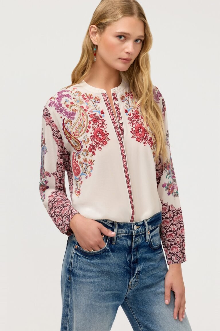DOLORES MANDARIN COLLARED SHIRT