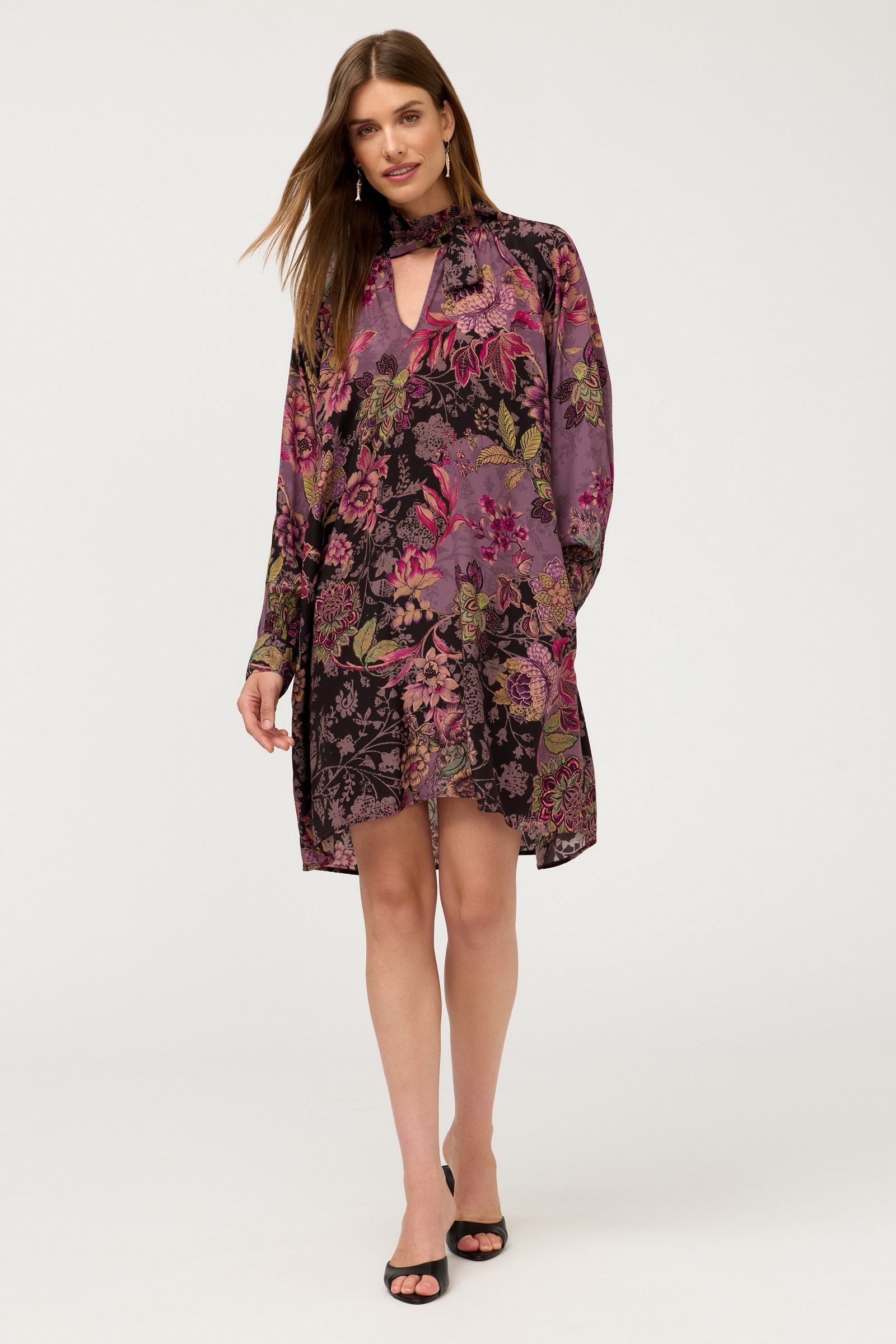 MAGALY TIE NECK MINI DRESS