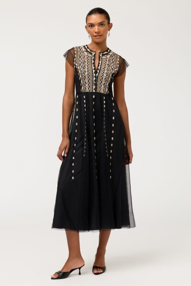 LUISELLA MIDI MESH DRESS