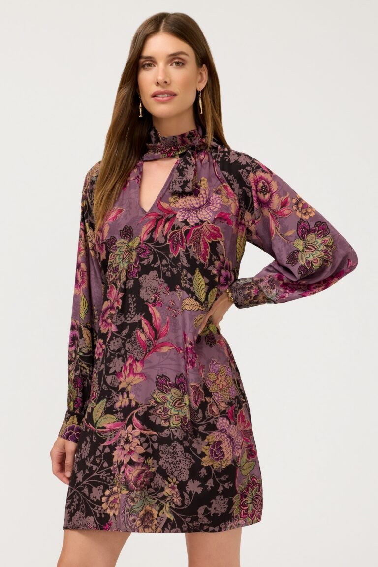 MAGALY TIE NECK MINI DRESS