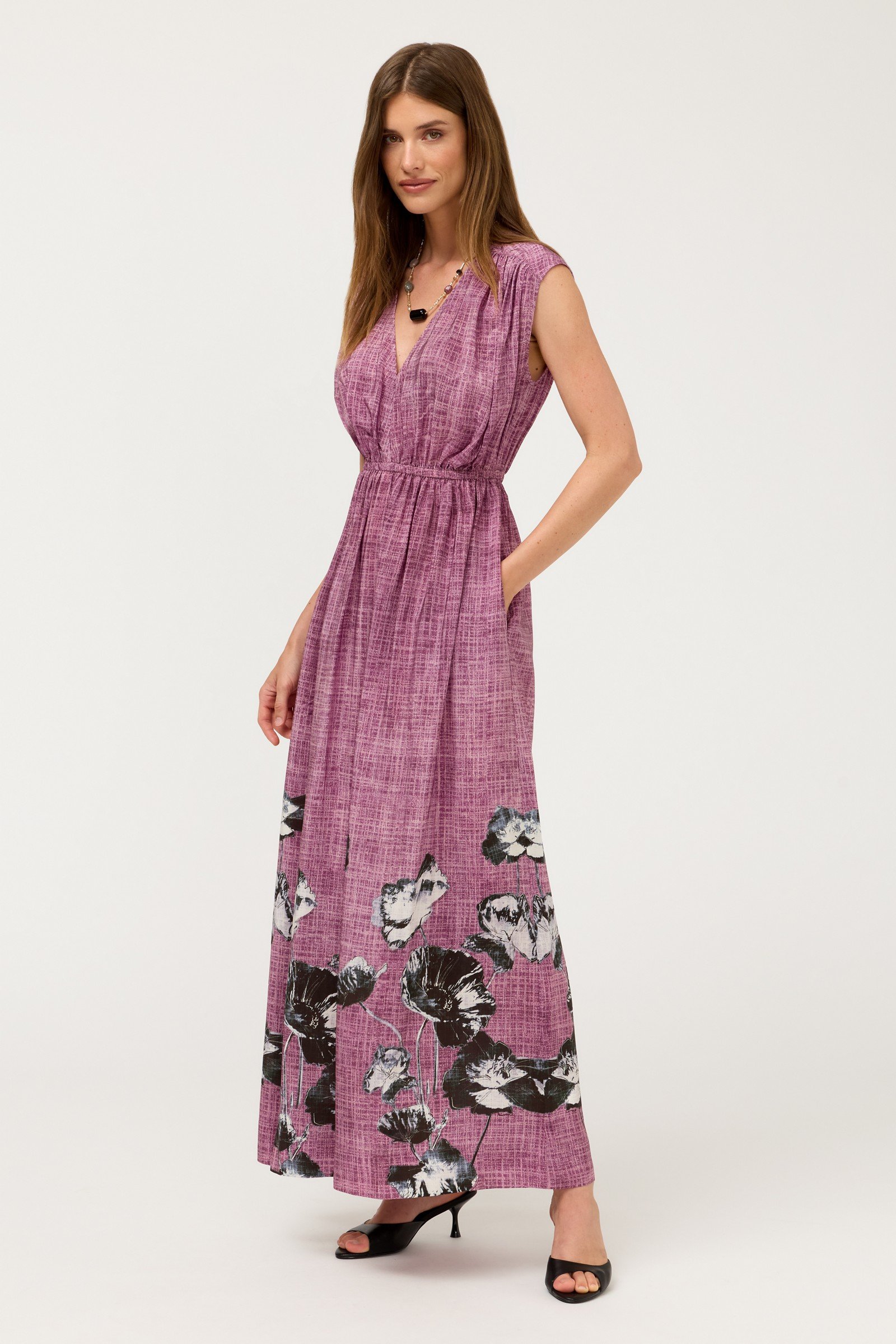 MONADE SHIRRED MAXI DRESS