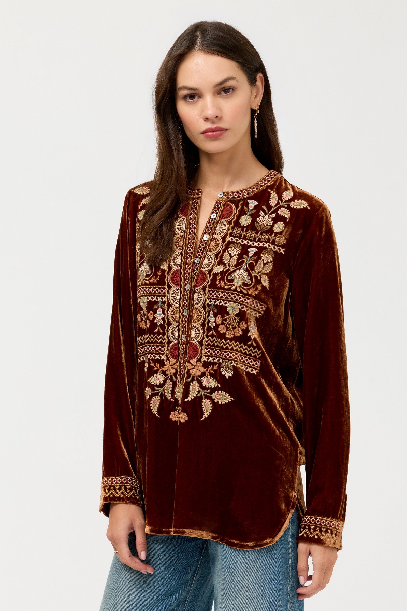 VELVET HENLEY TUNIC
