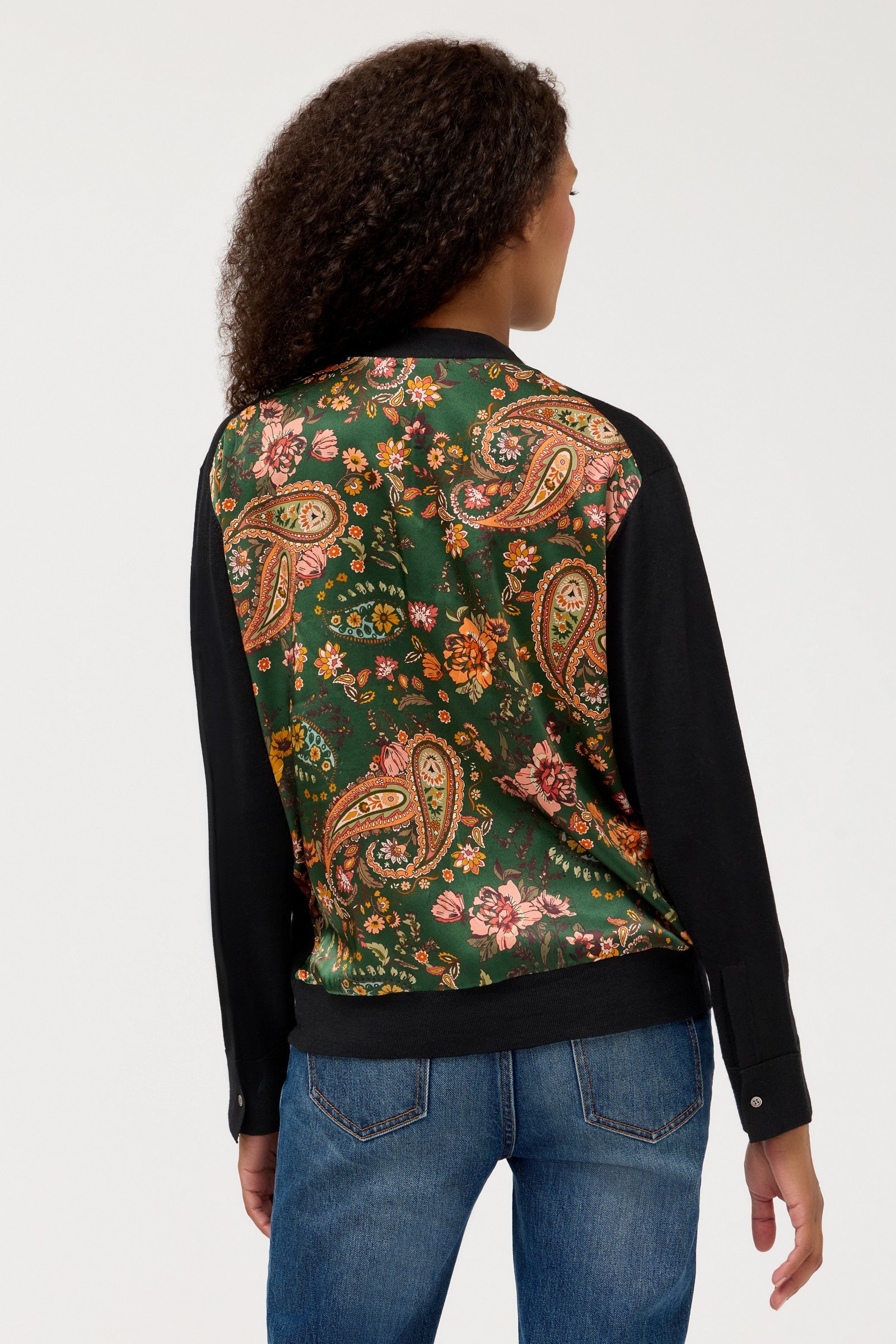 THE PRINTED KNIT V-NECK CARDIGAN